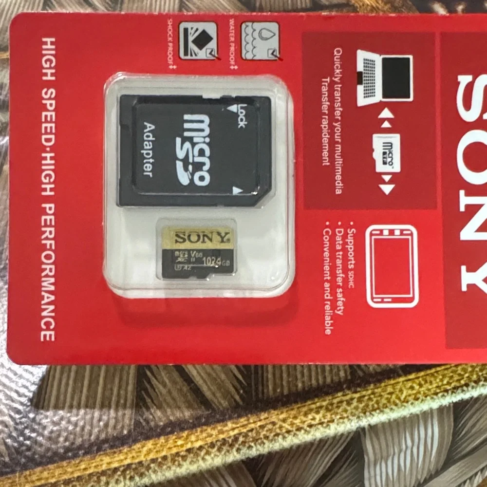 Sony Micro SD Card with Adapter - Black and Red